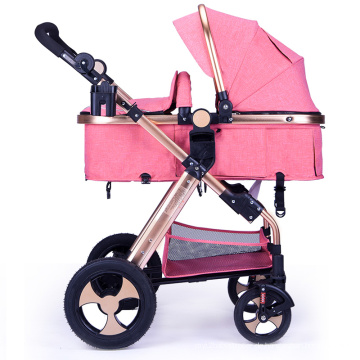 Luxus High Landscape Safe Baby Kinderwagen 3 in 1 Aluminiumlegierung Rahmen Kinderwagen Baby Kinderwagen